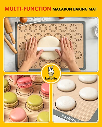 Katbite BAKING MAT S, Katbite Silicone Macaroons Baking Mat Set Of 2 Half Sheet (11 5/8 Inch X 16 1/2") Reusable & Nonstick Macarons Baking Supplies Silicone Bakeware Mats thumb #5