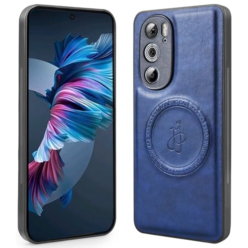 YSONCHAN Funda para Motorola Moto Edge 30 Pro, Carcasa Magnética Resistente para con 2300 Gauss, con Carga inalámbrica mag-Safe, Funda Cuero Antichoque.Azul