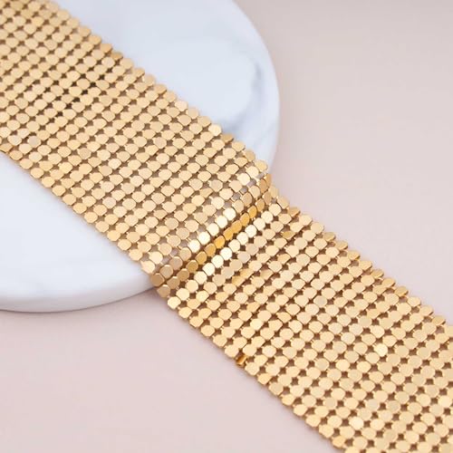 Atentuyi Gold Kette Metall Netz Choker Punk Pailletten Choker Halskette Kurz Dick Kragen Modeschmuck Für Frauen Und Mädchen