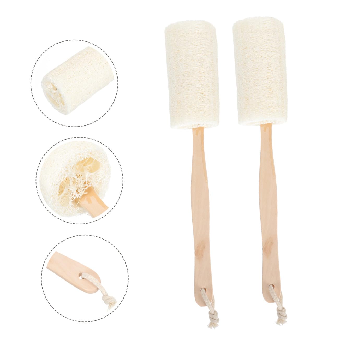 Angoily 6piezas Esponja Exfoliante De Ducha Mango De Madera De Cepillo De Baño Para Limpieza Corporal Casa Cepillo De Piel De Loofah Natural Para Exfoliación y Cuidado Piel