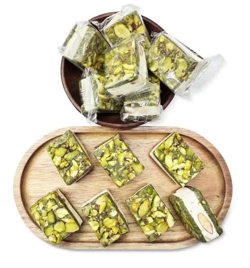 Image of NY Spice Shop Nougat Pistachios Square - 3 Pound Middle Eastern Sweet Confection - Chewy Nougat with Roasted Pistachios - Traditional Mediterranean Dessert - Gourmet Candy for Gifting & Sharing
