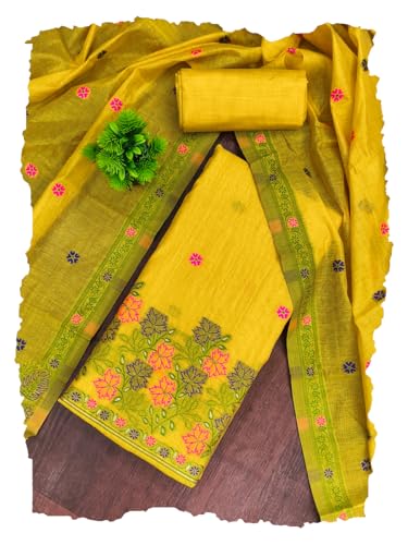 Image of DEVANGI Women's Jamdani Cotton Unstitched Suit & Dupatta Material