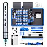 Mini Elektro Schraubendreher Set 140-tlg.: Präzisions-Reparatur-Set Feinmechaniker Werkzeug mit 120 4mm Bits und 12 Demontage-Zubehörteilen, 5 Stufen für PC, Handy, PS5, Switch