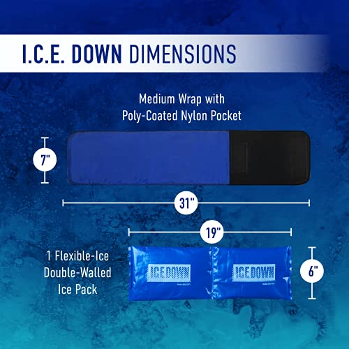 I.c.e. Down Medium Neoprene Ice Pack Wrap With Gel Cold Pack, Back Cold Wrap, Hip Ice Therapy, Leg Ice Pack, Knee Pain Relief, 7"X31" #TOP1