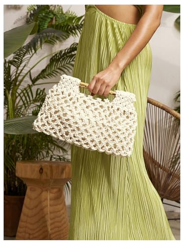 Image of Floerns Women's Straw Bag Handle Beach Clutch Purse Hobo Handbag