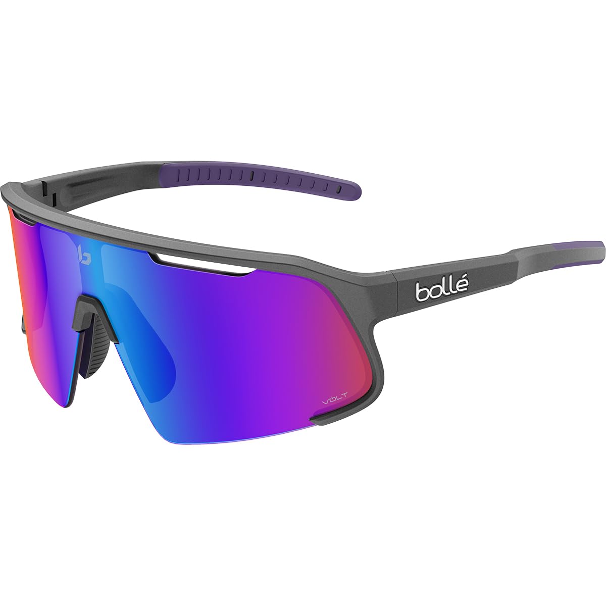 Bollé SPEEDCHASER Titanium Matte - Volt Ultraviolet - Lunettes de soleil - Titanium Matte - Volt Ultraviolet - Taille M - Unisexe - Adulte