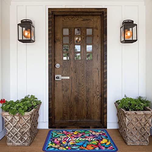 Tapis de bienvenue anti-dérapant pour entrée propre et sèche style J papillon - 5