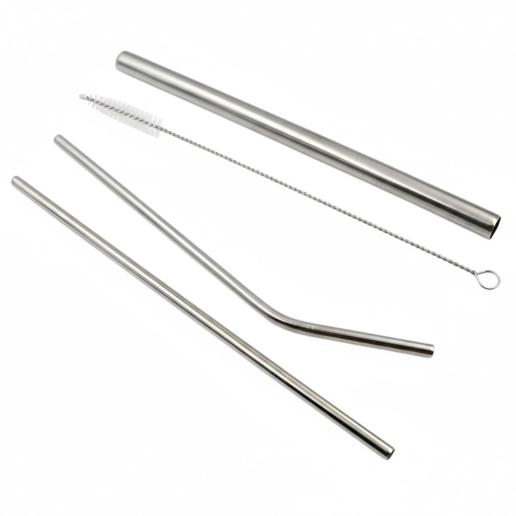 Reusable Stainless Steel Straws Set (4-Pack) with Cleaning Brush | Straight & Bent Metal Drinking Straws for Smoothies, Tumblers, Mugs | Eco-Friendly, Rust-Proof, Dishwasher Safe-picture-11
