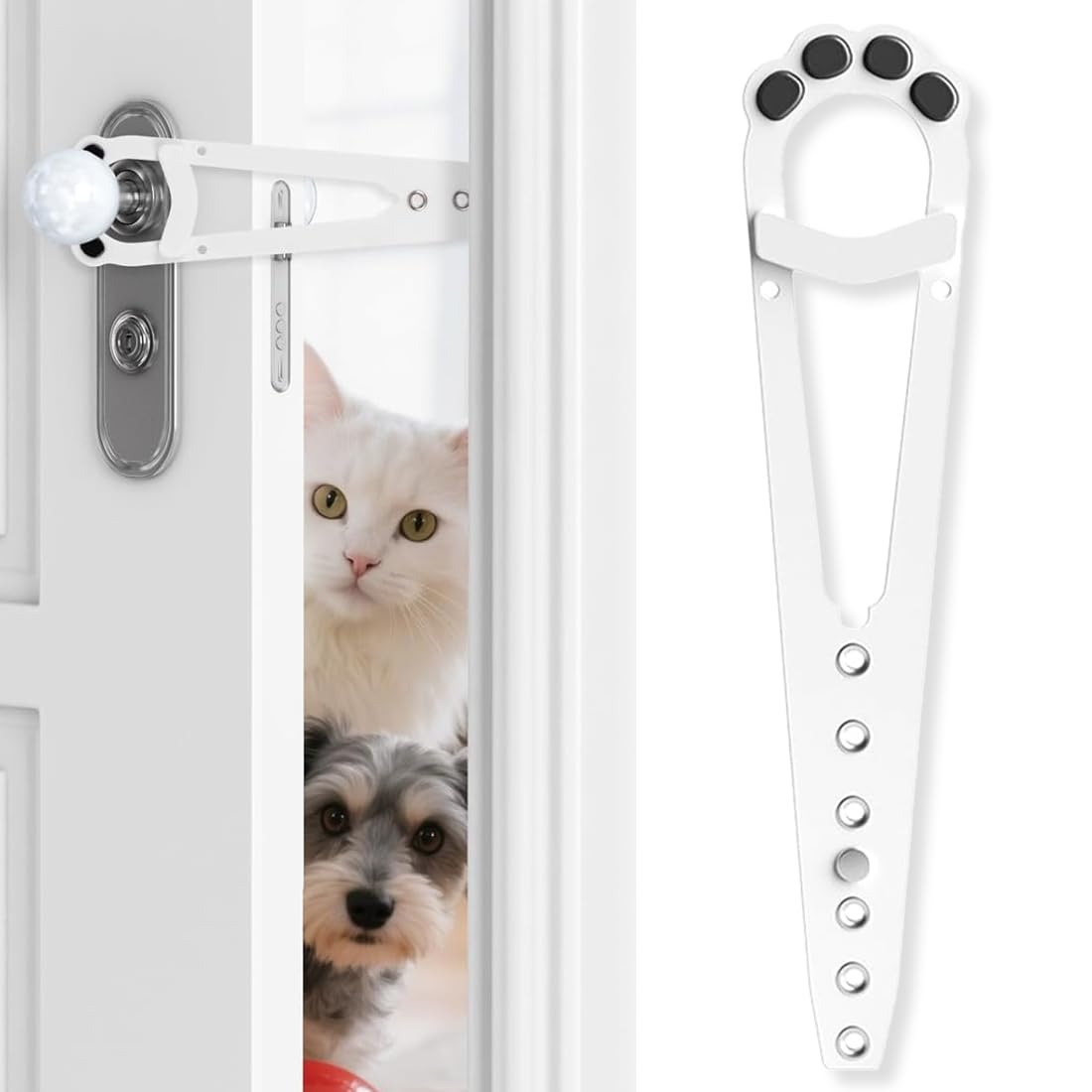 1 Pcs Fermo per Porta Regolabile per Gatti e Cani, Impedisce la Chiusura della Porta, Consente ai Gatti di Entrare e Tiene i Cani Fuori, Ideale per Proteggere Lettiera e Cibo per Gatti