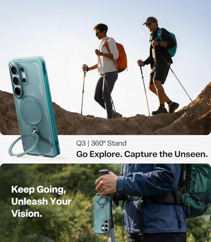 Image of TORRAS Ostand Q3 Air Original for S26 Ultra Case, 360 Magnetic Stand, MagSafe Compatible, Airbag Mil-Grade Drop Tested, Shockproof Galaxy S26 Ultra Back Cover, Glacier Sprint