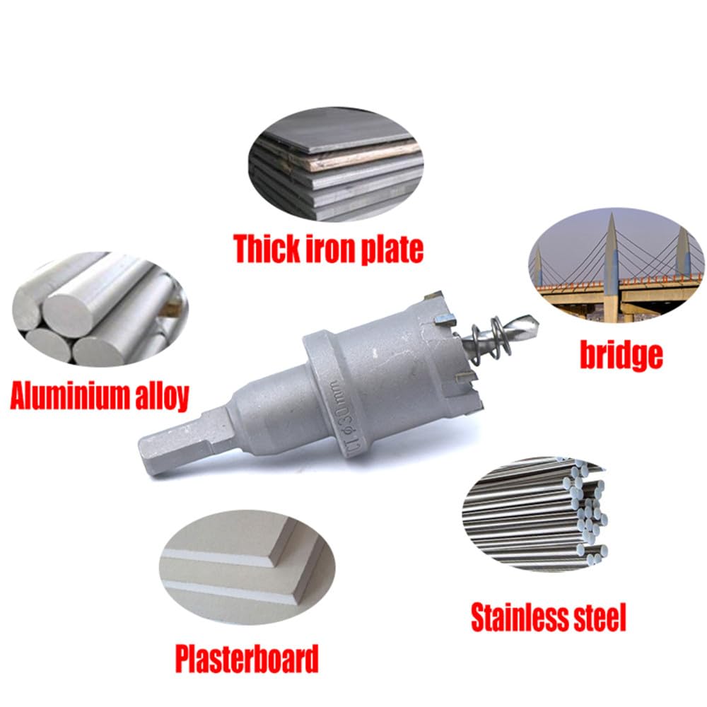 1 broca de núcleo de 16-50 mm, sierra perforadora de acero inoxidable, punta de carburo TCT, broca de corte de metal, herramientas eléctricas de perforación, 64 mm