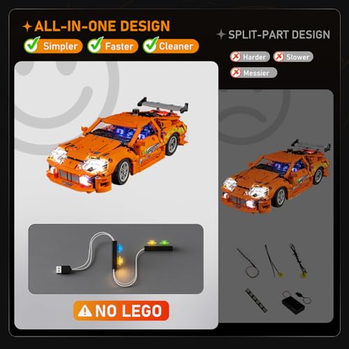 Image of LIGHTAILING Light for Lego-42204 Fast and Furious Toyota-Supra-MK4 - Led Lighting Kit Compatible with Lego Building Blocks Model - NOT Included The Model Set