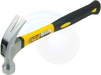 TOLSEN 20oz Claw Hammer Lightweight Fiberglass Smooth Face Nail Puller