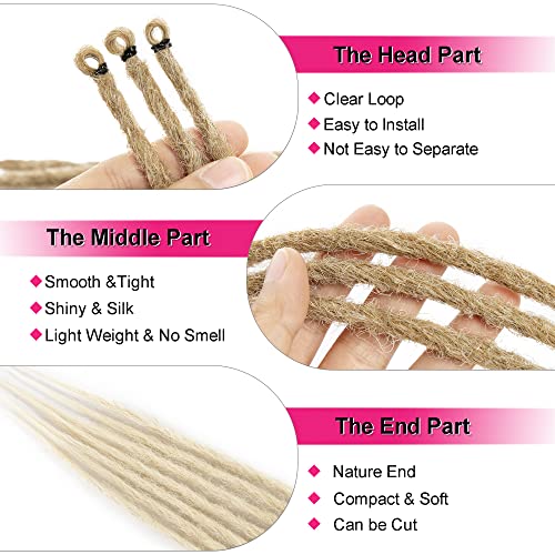 Blonde Dreadlock Extenisons 10 Strands 24" Synthetic Dreads Extensions Loc Dreadlocks Crochet Dreads Light Brown Fake Dreads Hair Extensions,#M27/613 #TOP2