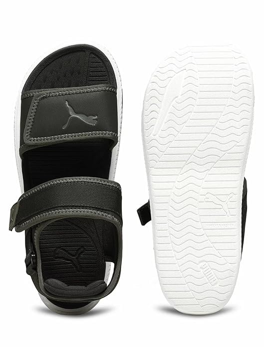 Image of PUMA mens Puma Softridepro Sandal 26 Dark Sandal for Unisex Flat Sandal