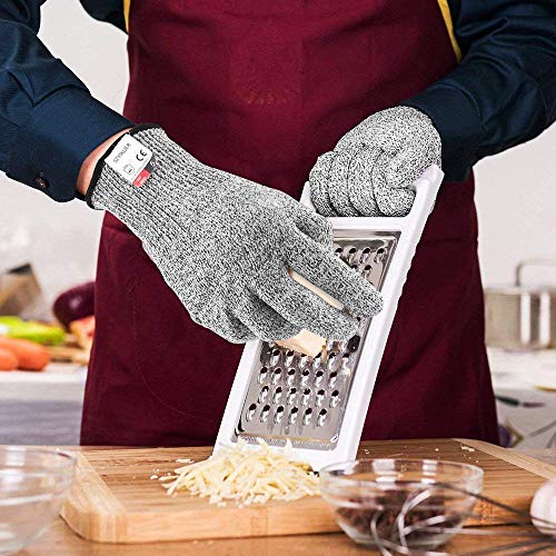 Szyikuer Cut Resistant Gloves Food Grade Level 5 Hand Protection,Kitchen Cut Gloves (Large(Palm Diameter 3.75-4.15Inch)) #TOP5