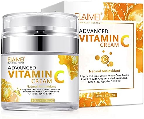 Vitamin C Skin Care Moisturizer Cream for Face and Body with Vit E, Hyaluronic Acid, Niacinamide and Jojoba Oil for Age Spots and Uneven Skin Tone, Dark Spot Remover, Anti-Aging