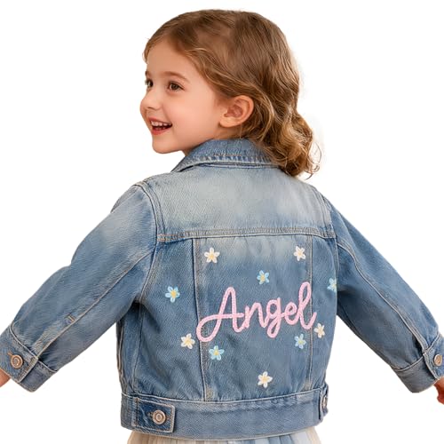 Veste en jean enfant personnalisée le cadeau de naissance fait main idéal