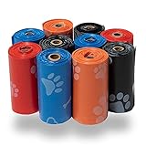 Best Pet Supplies Dog Poop Bags for Waste Refuse Cleanup, Doggy Roll Replacements for Outdoor Puppy Walking and Travel, Leak Proof and Tear Resistant, Thick Plastic - Mixed Colors, 150 Bags (MX-150B)