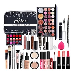 All In One Makeup Set For Women & Girls, Professional Make Up Set, Full Makeup Kit, Cosmetic Make Up Starter Kit With Eyeshadow Palette Lipstick Blush Foundation Eyebrow Pencil Cosmetic Brush Set