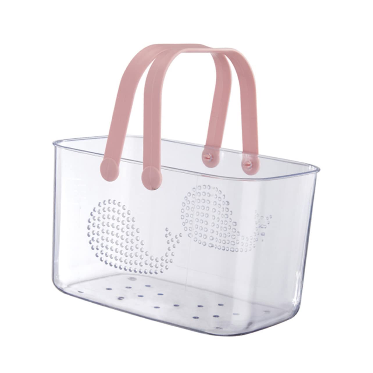 Alipis Cesta Organizadora de Ducha Portátil Grande Cesta de Almacenamiento de Plástico Transparente Rosa con Asa Resistente y Fácil de Transportar para Baño y Artículos de Tocador de Uso