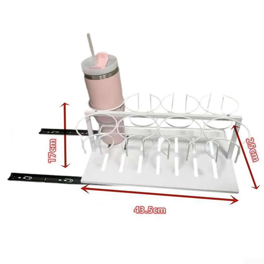 Soporte para botellas de agua para refrigerador y gabinete, organizador de tazas extraíble para 30 botellas de 1.134 g, estante de almacenamiento de cocina de acero al carbono a prueba de óxido con