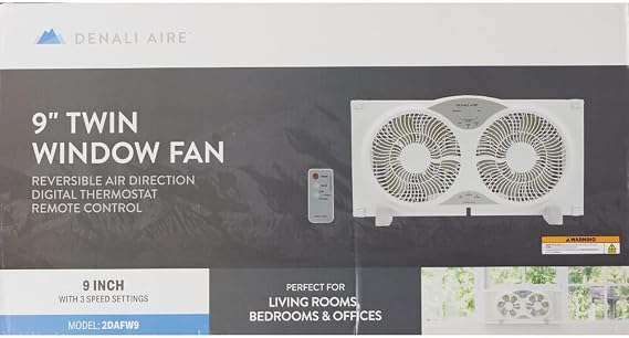 Do It Best FW23-8HS - Twin Window Fan - Lightweight Electric Windowfan for Air Circulation, 2 Speeds