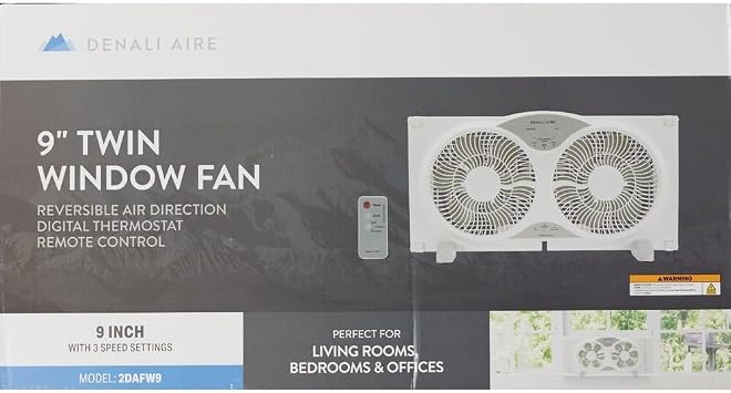 Do It Best FW23-8HS - Twin Window Fan - Lightweight Electric Windowfan for Air Circulation, 2 Speeds