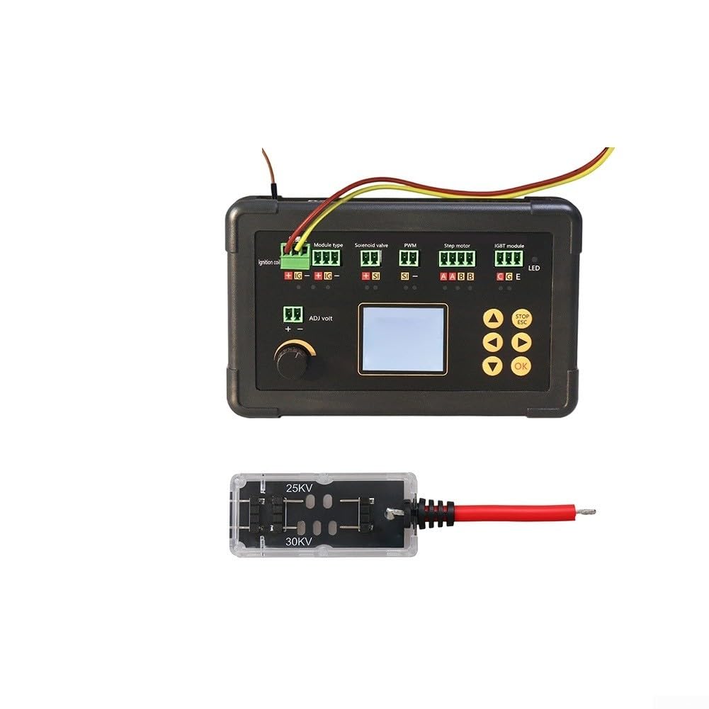 Dispositivo profesional de prueba de bobina de encendido con huecos de 25 kv más 30 kv para comprobar el rendimiento de chispa en auto para motores de moto y gasolina, unidad negra