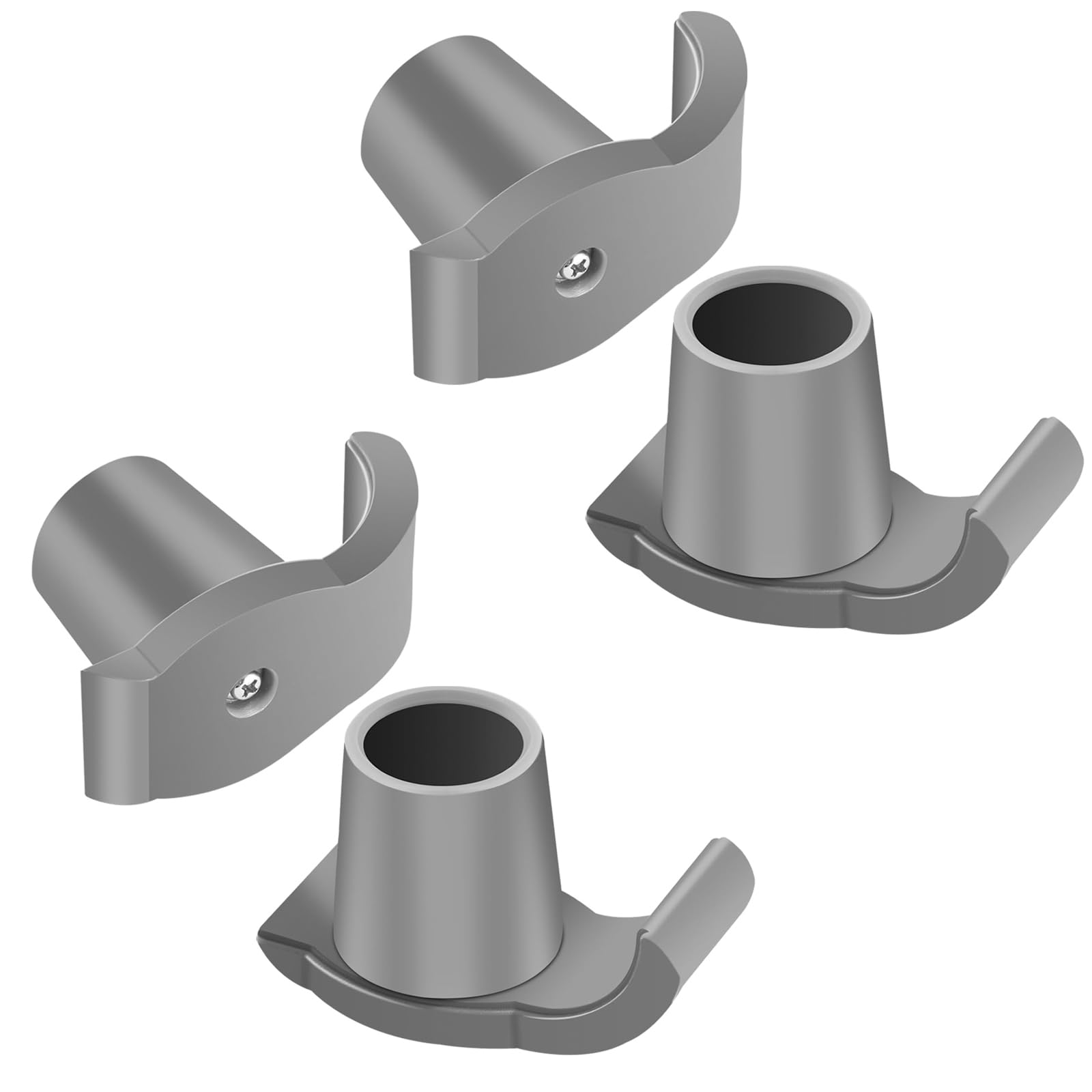 Glide Walker Skis - Universal Fit Feet Glides for 1-1/8 Inch Tubes, Easy to Install, Durable PVC+PP Material, Indoor/Outdoor Use (4 Pack, Gray)