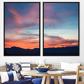 signwin 2 Piece Framed Canvas Wall Art Colorful...