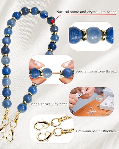 Image of Marble Beaded Phone Wrist Strap for Women, Detachable Design