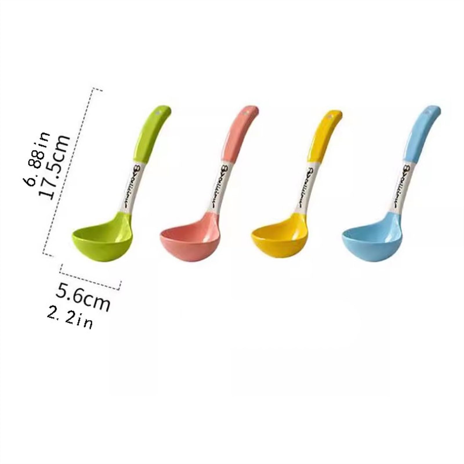 Cuillères à Soupe en céramique pour Usage Domestique Cuillère à Soupe à Long Manche pour Manger des Ramen Cuillère de Service Mignonne et élégante,Multi Colored