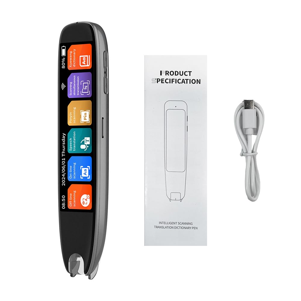 FTVOGUE Dispositivo di Traduzione Portatile con Penna per Lettore di Scansione, Scanner di Elettronico Portatile con OCR in Tempo Reale per Studenti e Viaggiatori