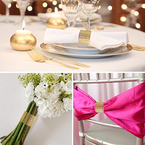 Image of Accmor 100pcs Napkin Rings, Gold Silver Napkin Rings Buckles | Napkin Rings for Table Decorations, Wedding, Dinner, Party, DIY Decoration