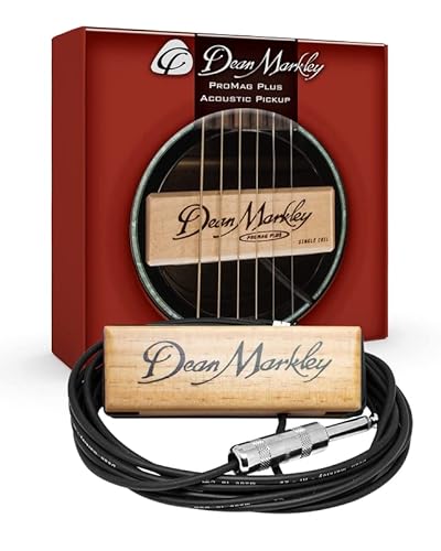 Dean Markley Pro Mag Plus Acoustic Guitar Humbucker Pickups, Maple Wood Design Active Soundhole Pickup Ebony Finish, Hum-Cancelling Acoustic Guitar Pickup For Studio Recording And Live Performance #TOP12