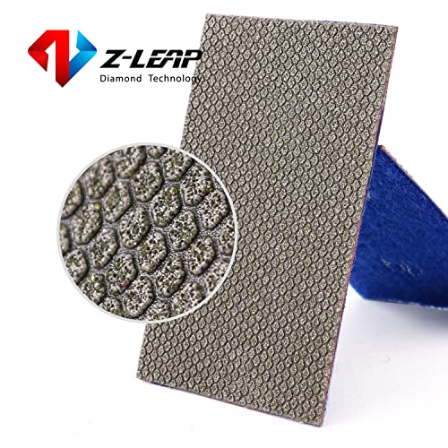 Z-Leap Diamond Paper Sheet Electroplated Sandpaper Hook And Loop Nylon Backing For Hand Polishing Glass Porcelain Ceramic 4Pcs #TOP2