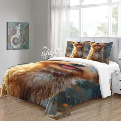 Housse de couette Yorkshire Terrier 220x240 cm en microfibre avec 2 taies d'oreiller - 5