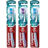 Colgate 360 Enamel Health Sensitive Toothbrush, Compact Head, Extra Soft (Colors Vary) - Pack of 3