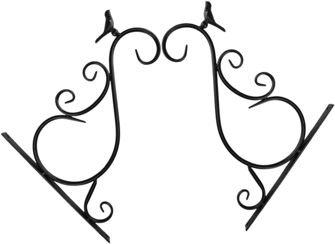 Wall Mount Planter Hook Sturdy Hanging Bracket for Indoor and Outdoor Flower Baskets Elegant Design for Garden and Home Decor Black