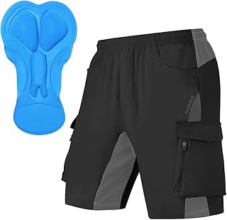 Men's Mountain Bike Shorts 3D Padded Bicycle MTB Shorts Loose-fit Lightweight MTB Cycling Shorts