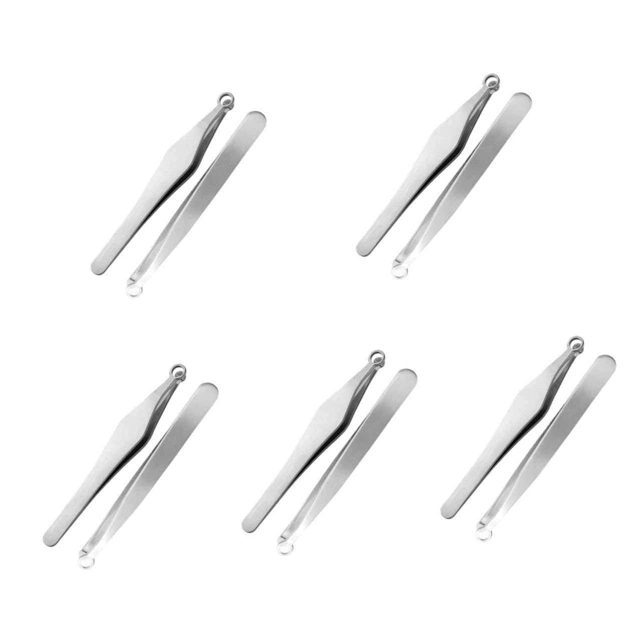 BESTYASH 5sets Metal Nose Hair Trimmer Tweezers Reusable Nose Hair Removers for Grooming Lightweight Portable Personal Care Tools for Home Travel 2pcs*5