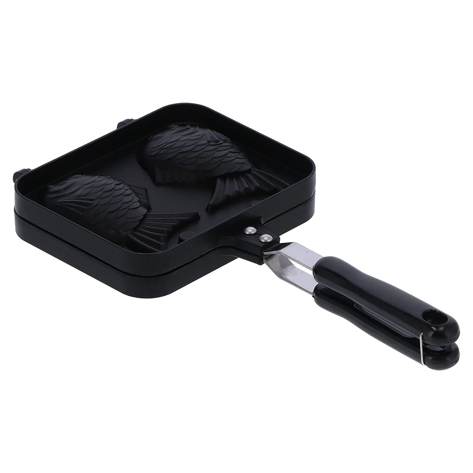 Taiyaki Poêle à Gaufres, Double Face Antiadhésive Moule à Dessert | Aluminium, Poignée en Acier Inoxydable, Gaufrier pour Cuisinières à Gaz, Petit-déjeuner, BBQ