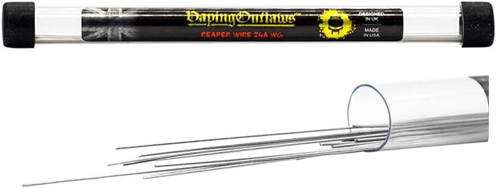 VAPING OUTLAWSReaper Wire Shots – Pack of 20 Rebuildable Coil Wires for RDA RBA & RDTA Tanks – Premium USA RDA Coil Wire – 18 20 22 24 26 AWG and 28 AWG – Heat Resistance Wire Heating Coils (22 AWG)