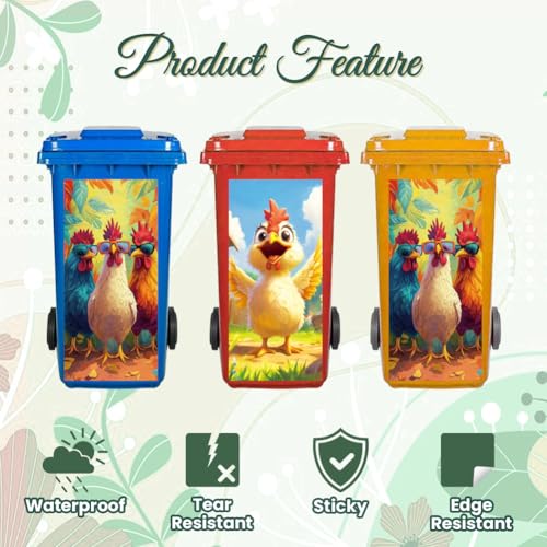 Autocollants pour poubelles à roulettes extérieur Peacoblue - 7