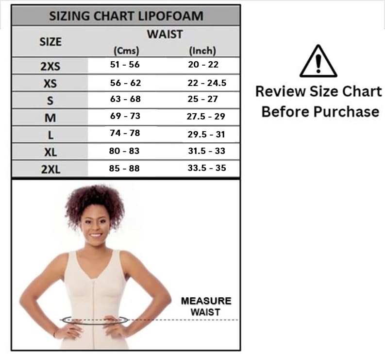 Post Surgery 360 Lipo Foams Wrap Around | Tummy Tuck Binder Post Surgery | Soft & Breathable Material, 360 Wrap around Liposuction | BBL Post Surgery Supplies (Medium)