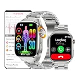 DigiKuber EKG Smartwatch Wähl/Anrufannahme, 2,04 Zoll AMOLED wasserdichte Smart Watch mit ECG, Blutdruck, SpO2, Herzfrequenz, Nachricht Anruferinnerung für Android iOS