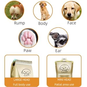 2 in 1 pet paw hair trimmer for medium and large dogs electric multi cat hair clipper for thick coat cordless puppy grooming clippers rechargeable hair clippers for child kid adults   cucciolini doodles