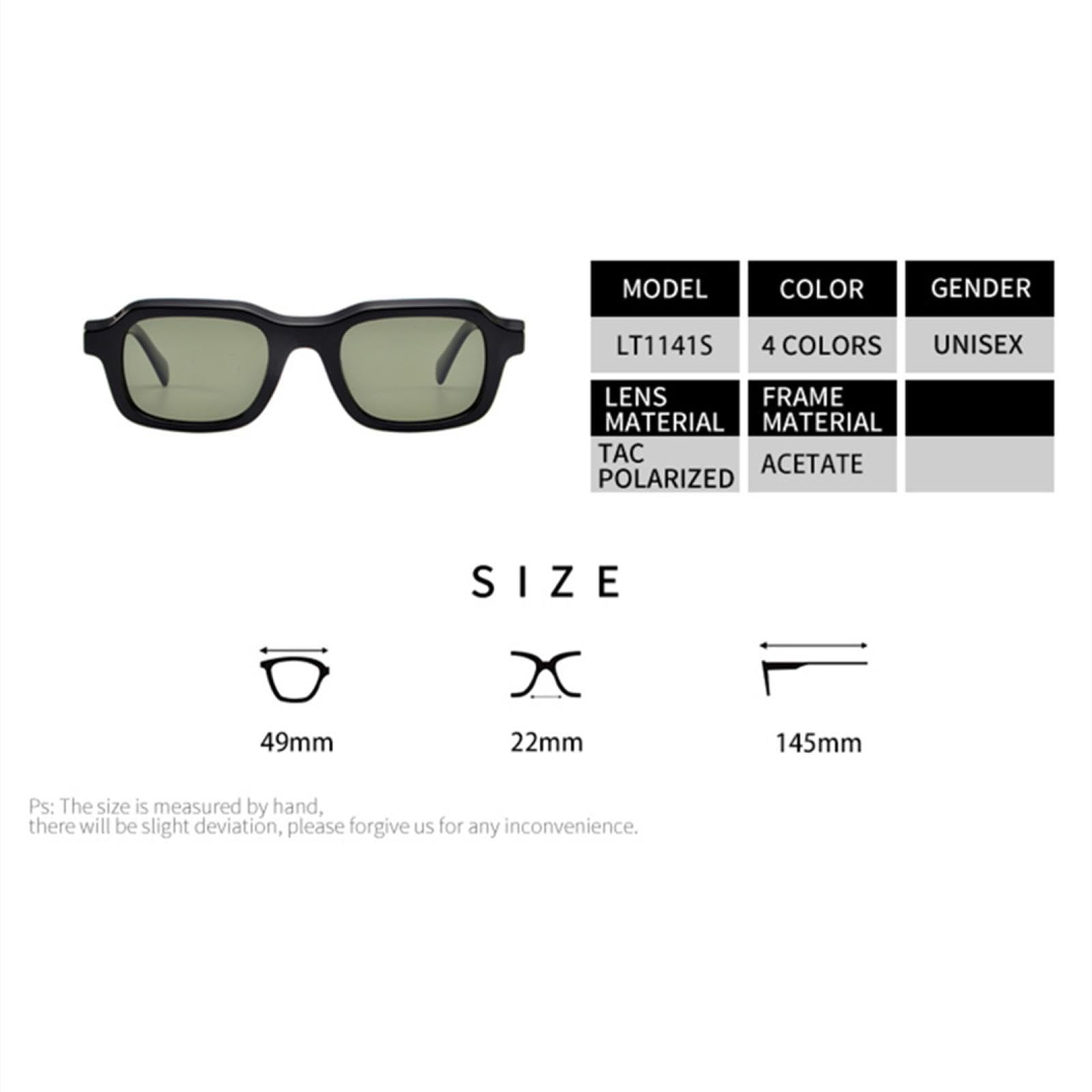 Gafas de sol de acetato para mujer y hombre, estilo steampunk, pequeñas, polarizadas, UV400.