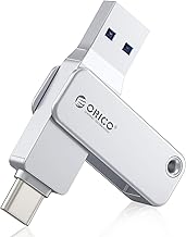 ORICO USB Flash Drive 128GB (Type C & USB-A), USB 3.2 Gen 1, Mini Pendrive Portable Flash Drive 150MB/s Read Speed - for iPhone 15/16/17, Android, Tablets, Mac, Windows, Plug and Play -EB05